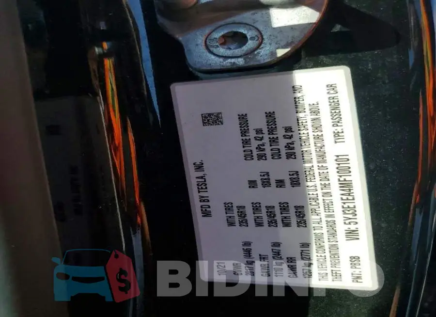 5YJ3E1EA4MF100101 Photo# 13