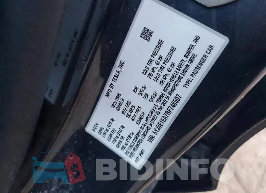 5YJ3E1EA7RF748507 Photo# 12
