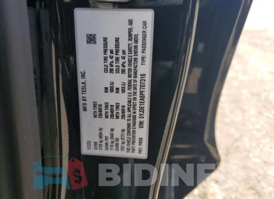 5YJ3E1EA8PF707316 Photo# 12