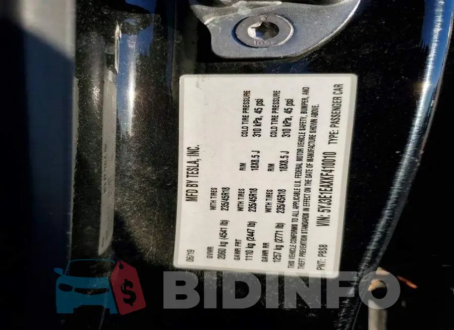 5YJ3E1EAXKF410010 Photo# 12