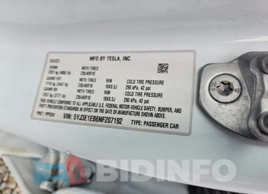 5YJ3E1EB6NF207192 Photo# 12
