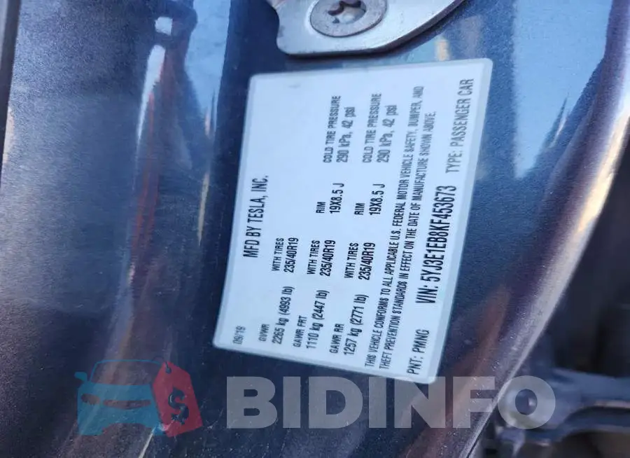 5YJ3E1EB8KF453673 Photo# 12