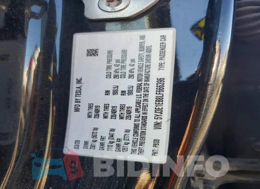 5YJ3E1EB8LF666396 Photo# 12