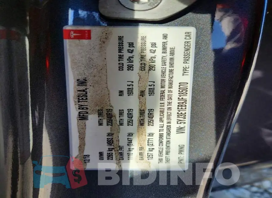 5YJ3E1EB9JF185070 Photo# 12