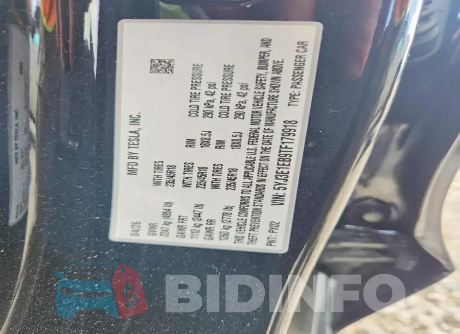 5YJ3E1EB9TF179918 Photo# 12