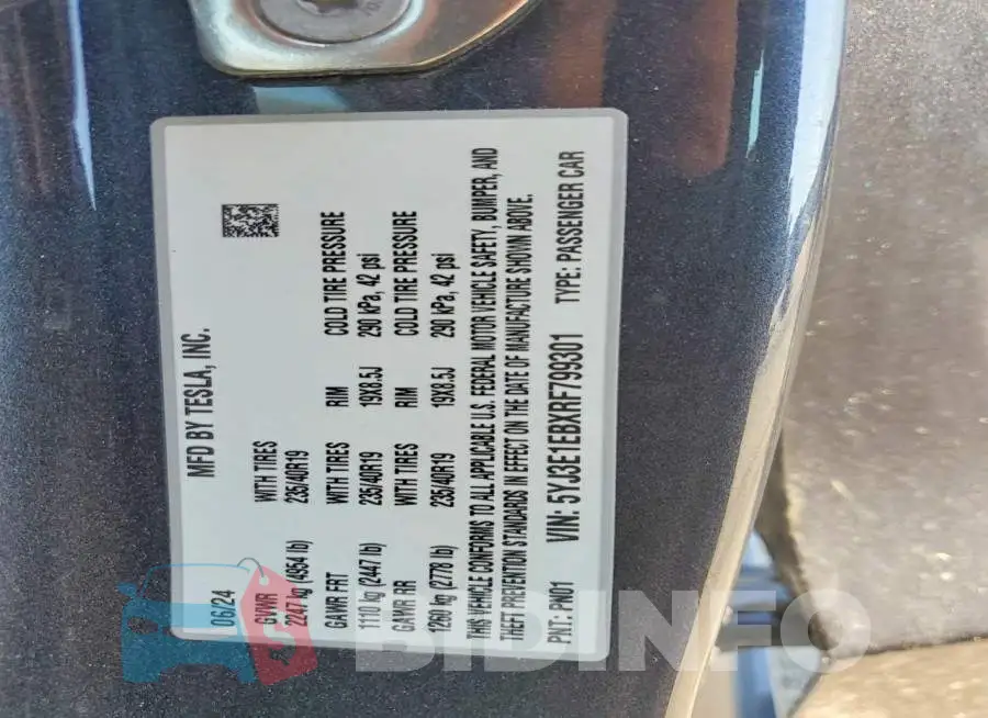 5YJ3E1EBXRF799301 Photo# 12