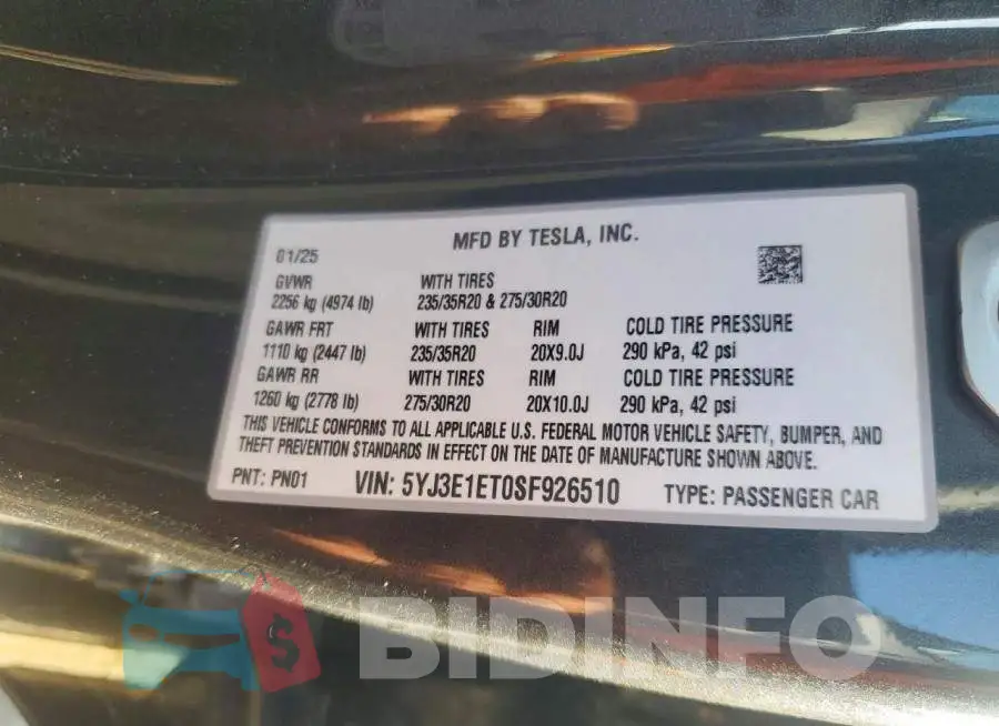 5YJ3E1ET0SF926510 Photo# 12