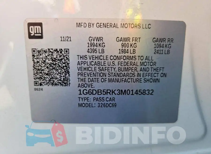 1G6DB5RK3M0145832 Photo# 12