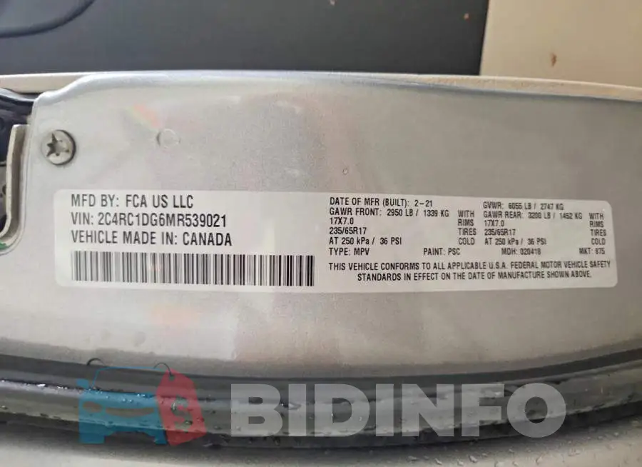 2C4RC1DG6MR539021 Photo# 14