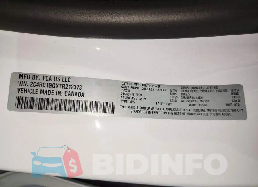 2C4RC1GGXTR212373 Photo# 13
