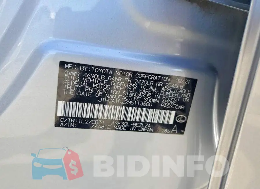 JTHCA1D22M5113600 Photo# 13