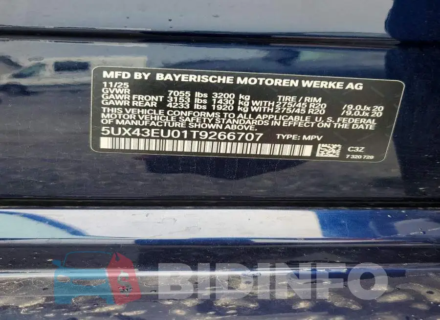 5UX43EU01T9266707 Photo# 14