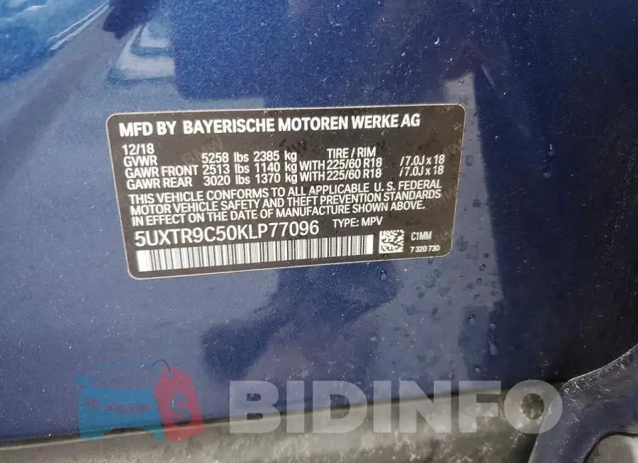 5UXTR9C50KLP77096 Photo# 13