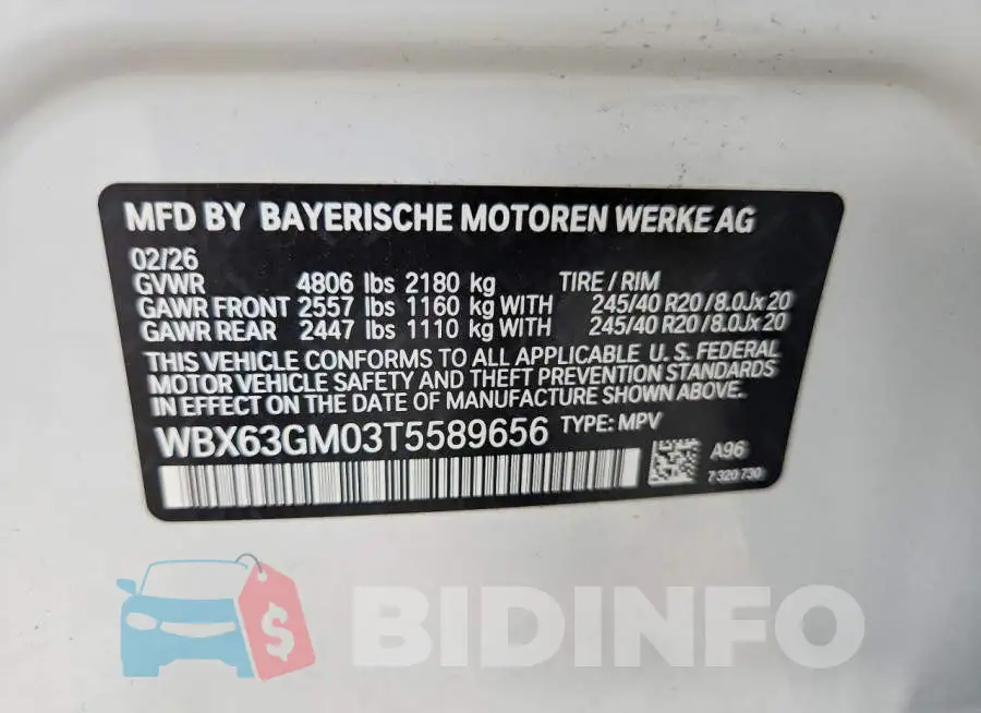 WBX63GM03T5589656 Photo# 12