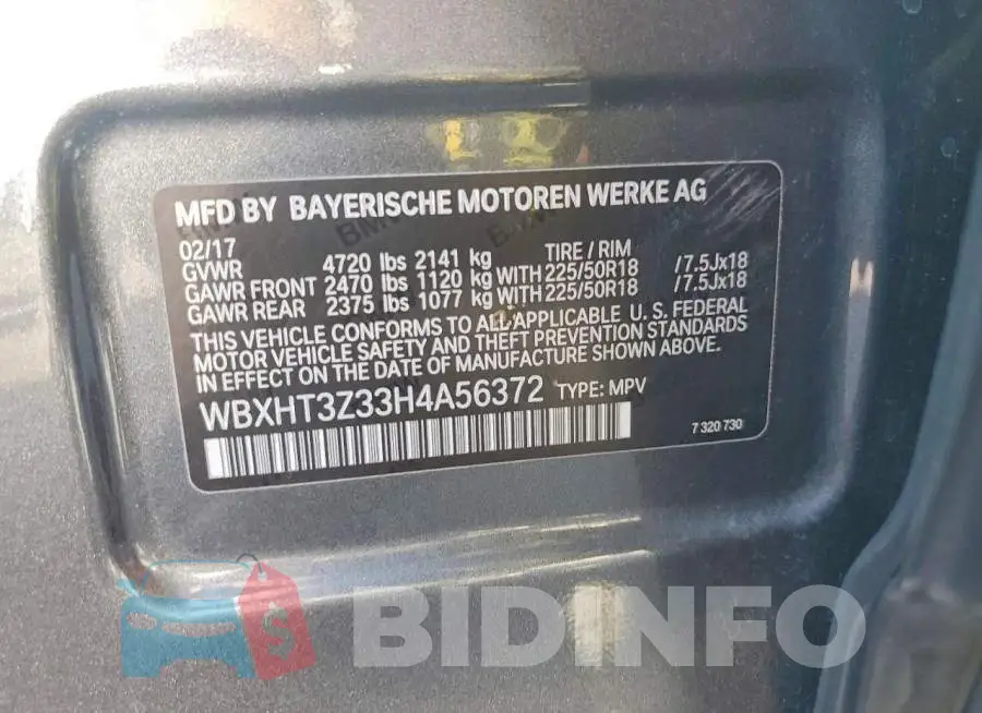 WBXHT3Z33H4A56372 Photo# 13