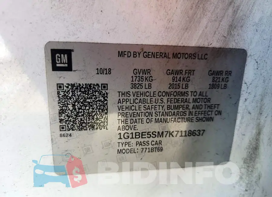 1G1BE5SM7K7118637 Photo# 12