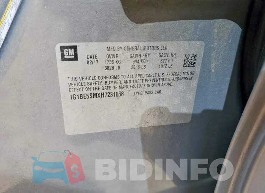 1G1BE5SMXH7231068 Photo# 12