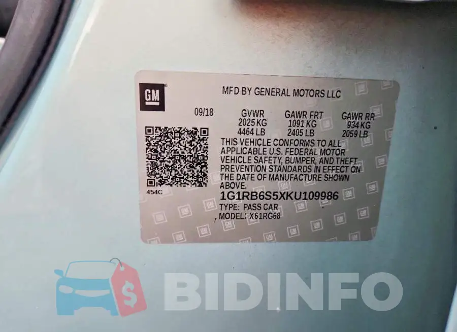 1G1RB6S5XKU109986 Photo# 12