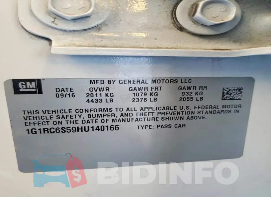 1G1RC6S59HU140166 Photo# 12