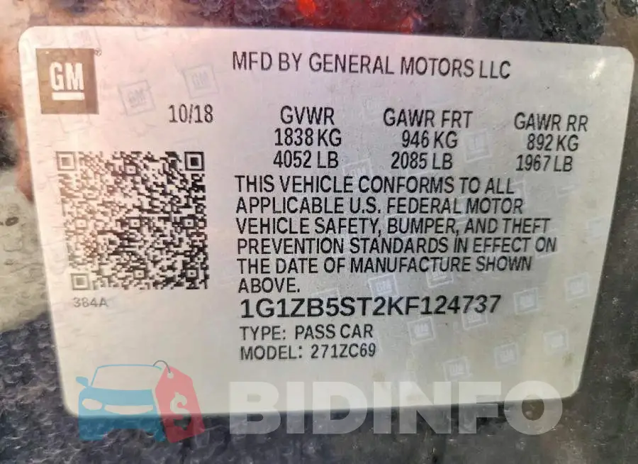 1G1ZB5ST2KF124737 Photo# 13