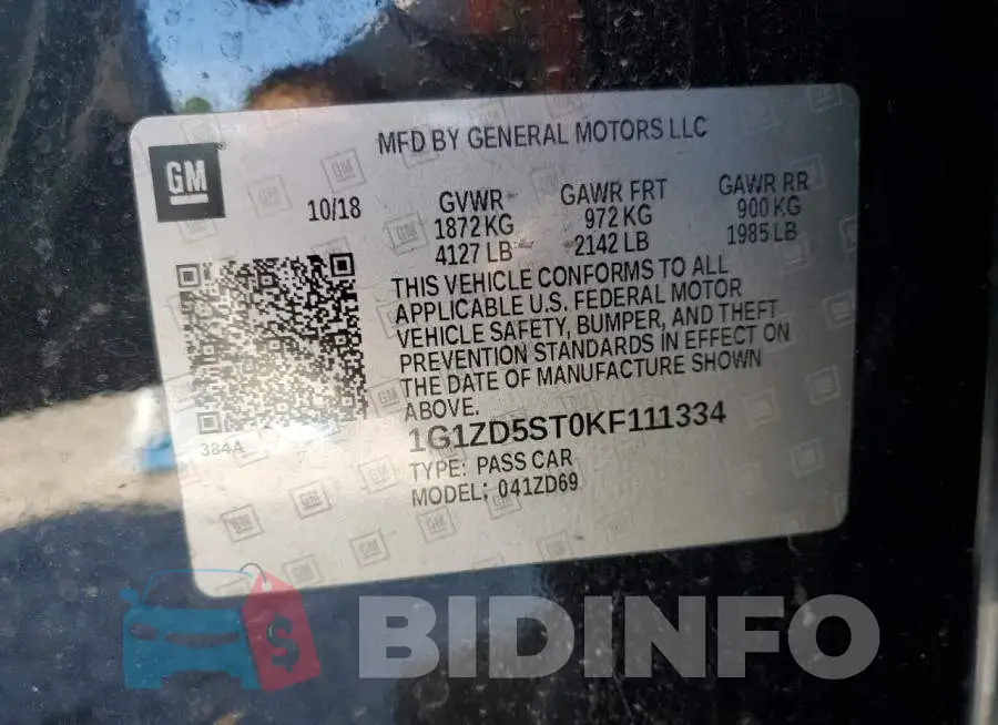 1G1ZD5ST0KF111334 Photo# 12