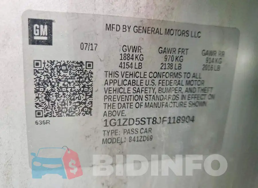 1G1ZD5ST8JF118904 Photo# 13
