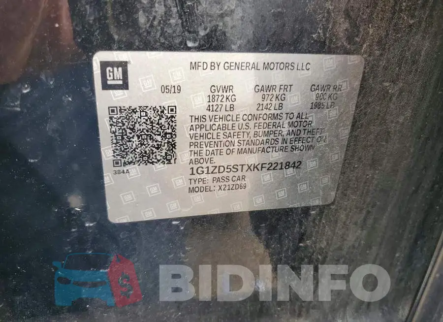 1G1ZD5STXKF221842 Photo# 12