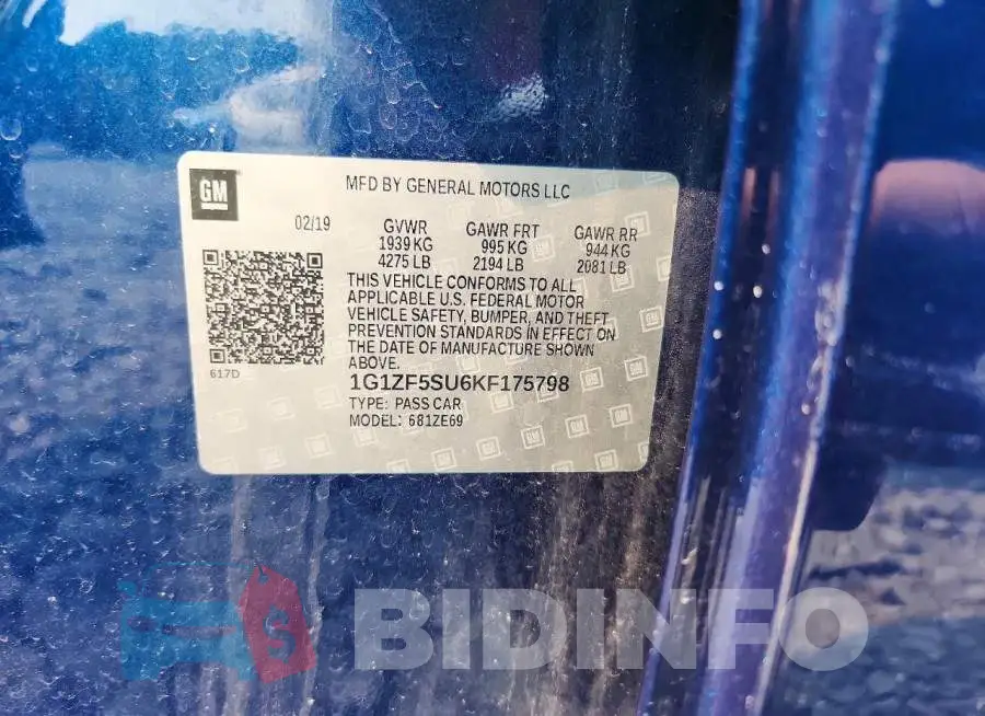 1G1ZF5SU6KF175798 Photo# 12