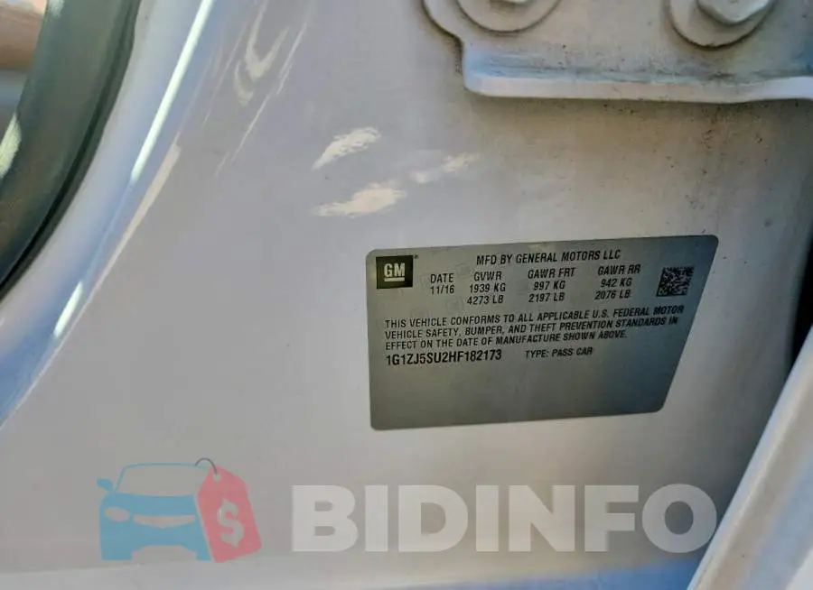 1G1ZJ5SU2HF182173 Photo# 12