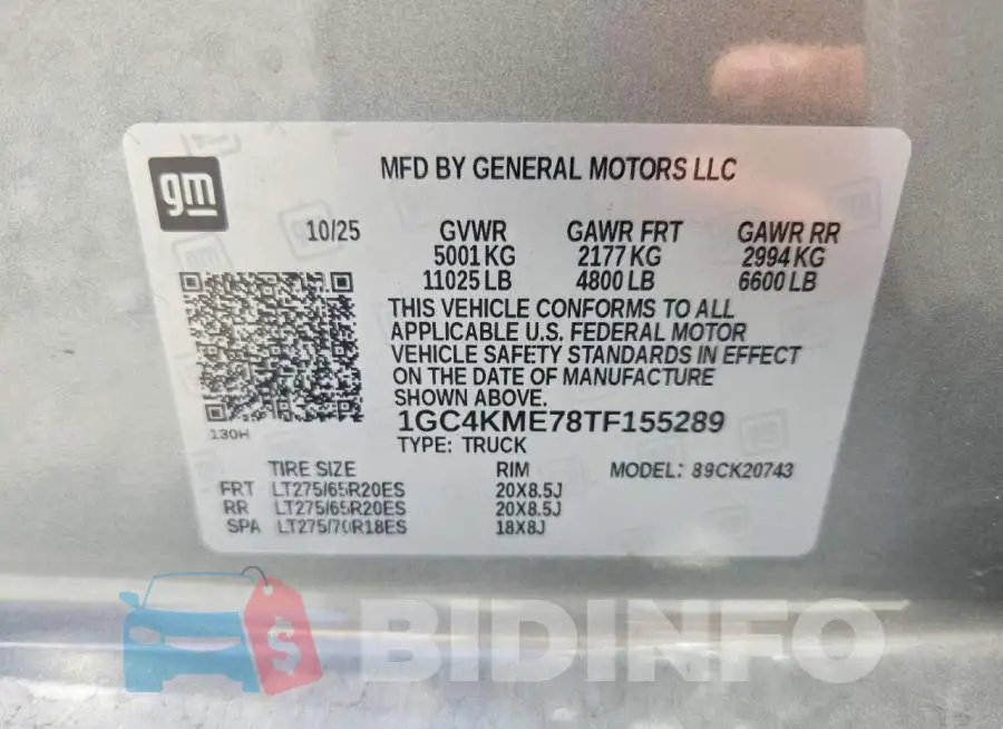 1GC4KME78TF155289 Photo# 12
