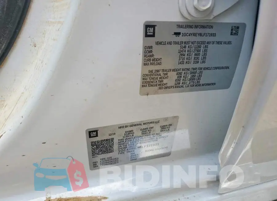 1GC4YREY6LF171933 Photo# 12