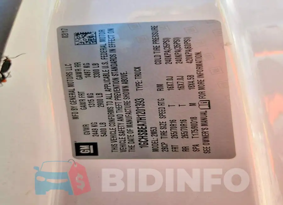 1GCHSBEA7H1201393 Photo# 12