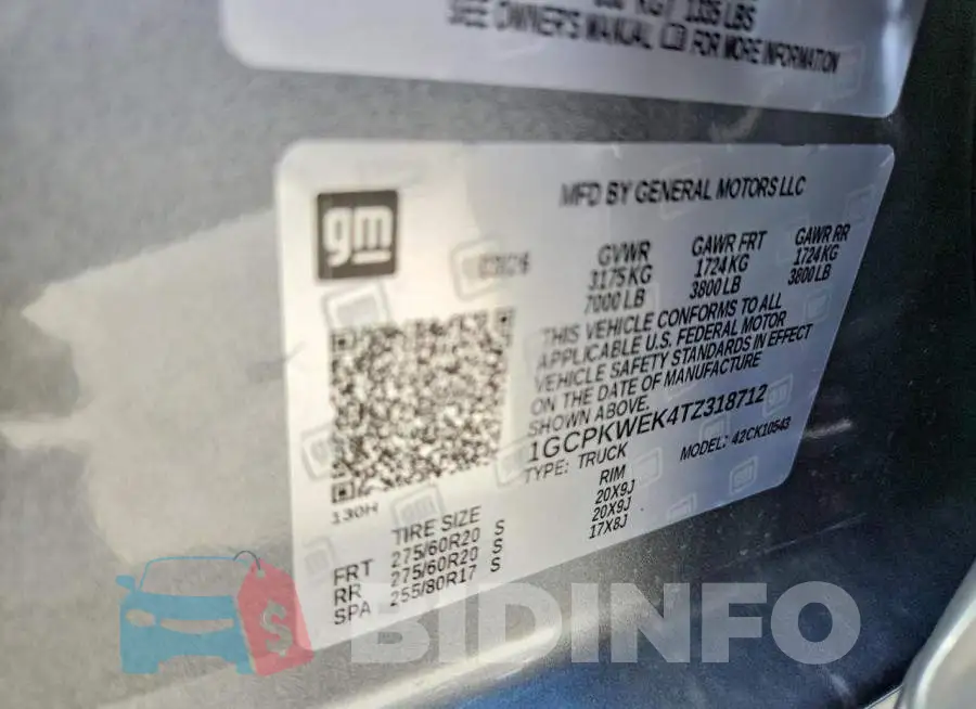 1GCPKWEK4TZ318712 Photo# 12