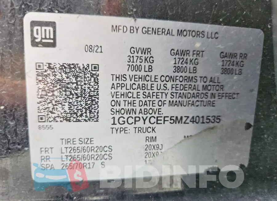 1GCPYCEF5MZ401535 Photo# 12