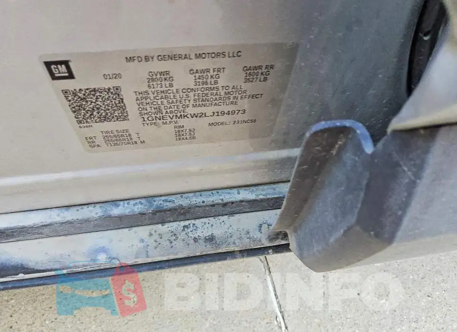 1GNEVMKW2LJ194973 Photo# 13