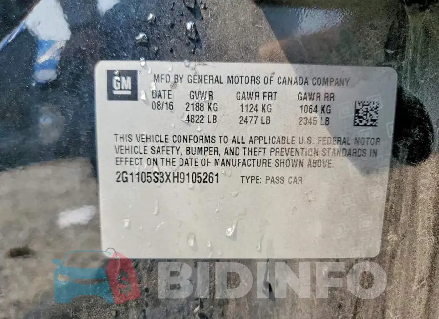 2G1105S3XH9105261 Photo# 13
