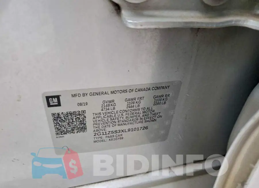 2G11Z5S3XL9101726 Photo# 12