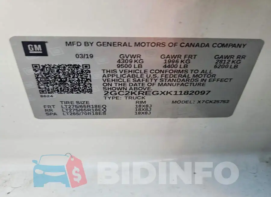2GC2KREGXK1182097 Photo# 12