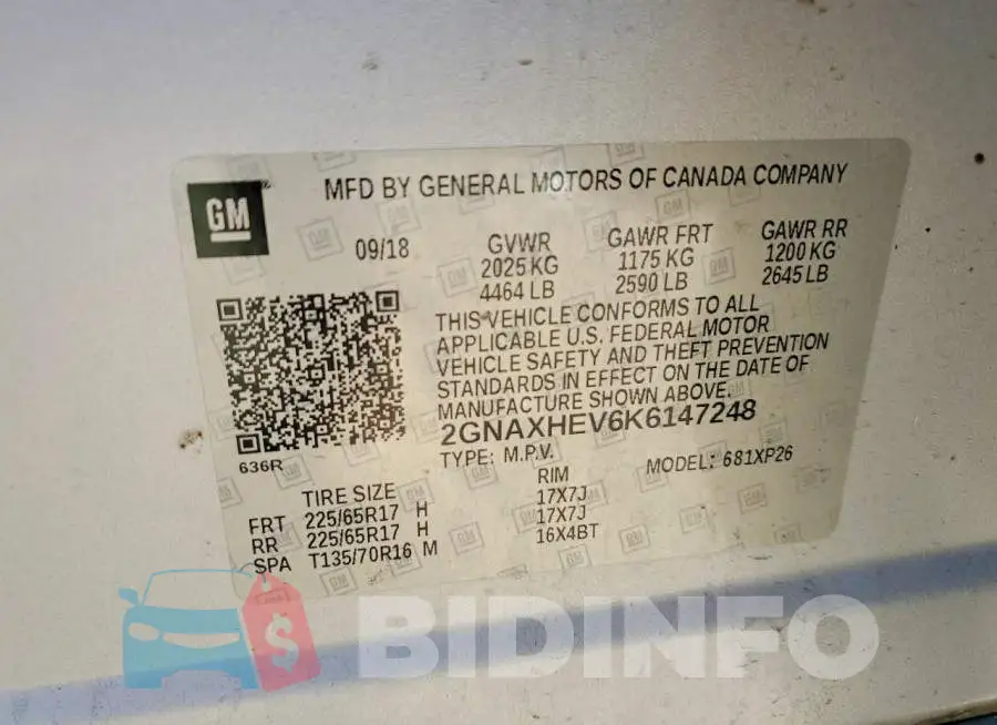 2GNAXHEV6K6147248 Photo# 13