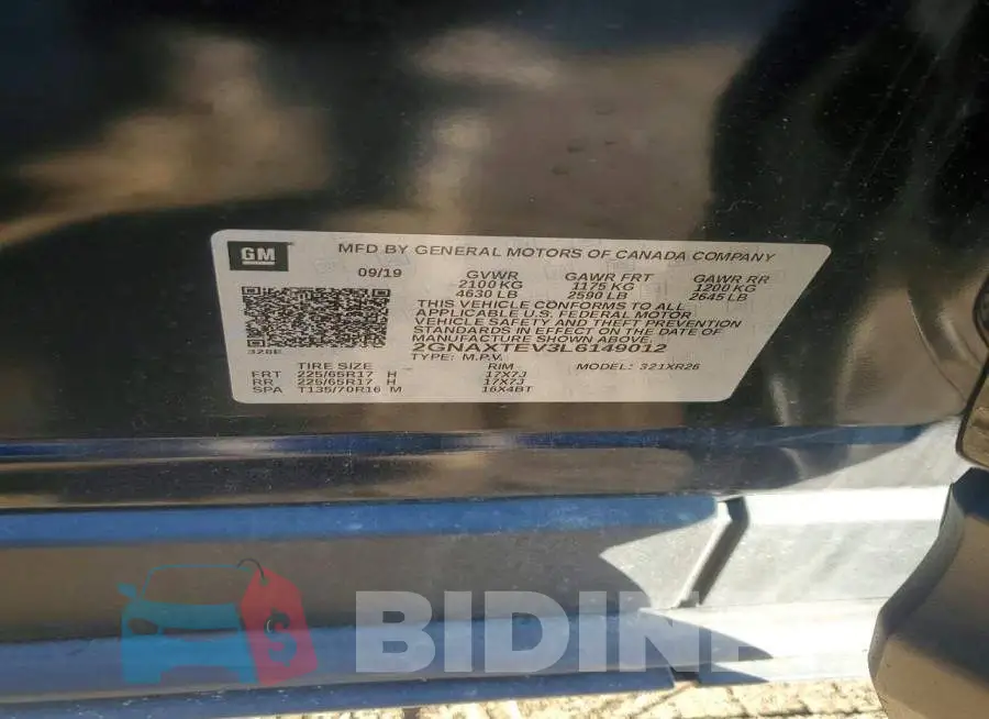2GNAXTEV3L6149012 Photo# 13