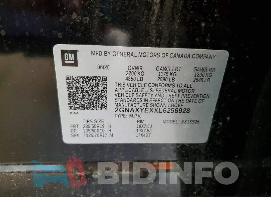 2GNAXYEXXL6256928 Photo# 13
