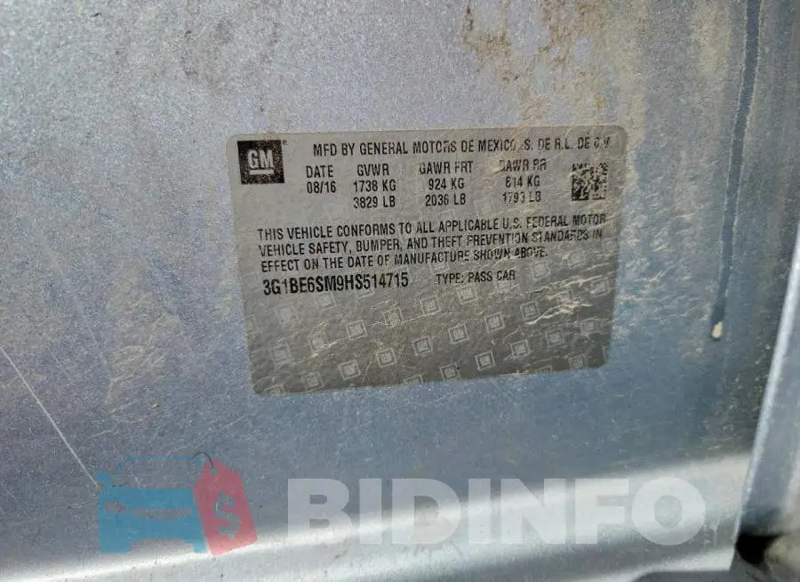 3G1BE6SM9HS514715 Photo# 12