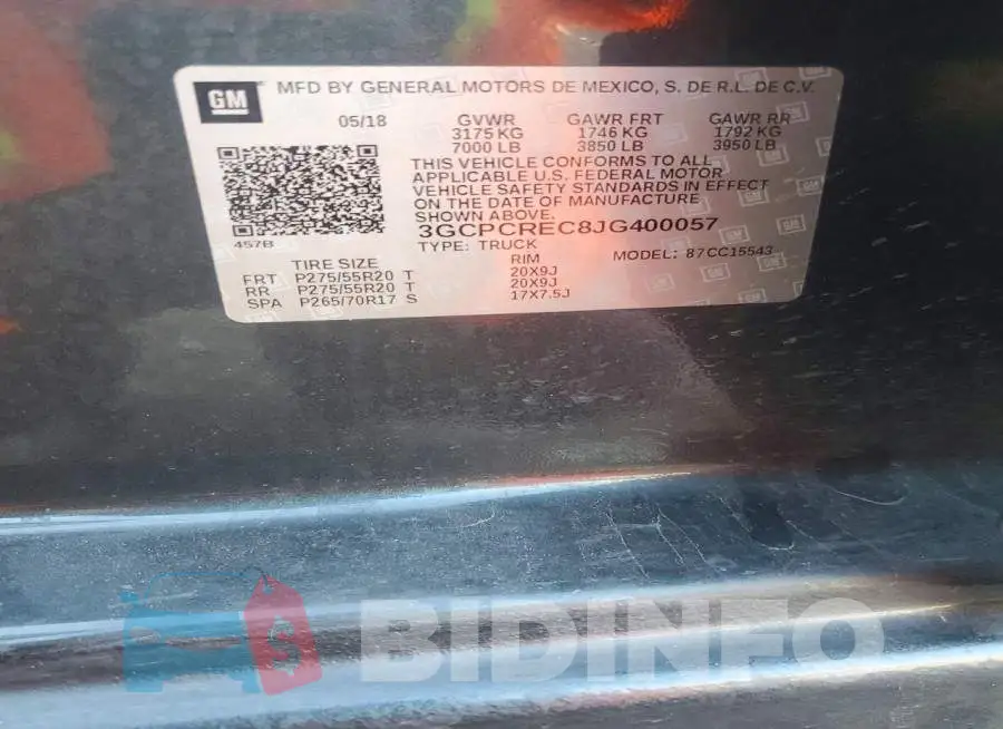 3GCPCREC8JG400057 Photo# 12