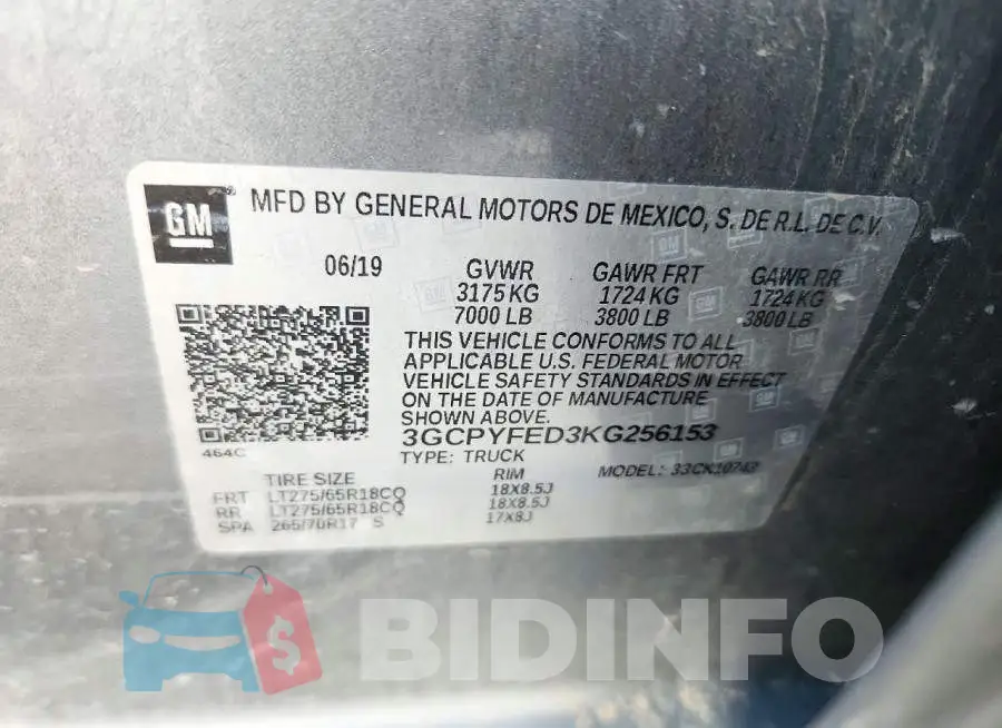 3GCPYFED3KG256153 Photo# 12