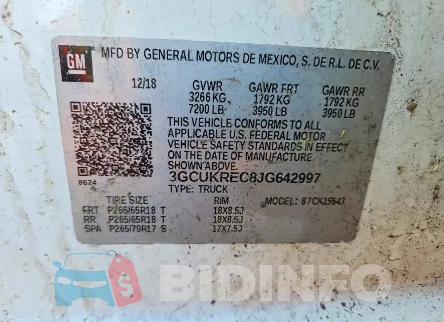 3GCUKREC8JG642997 Photo# 12