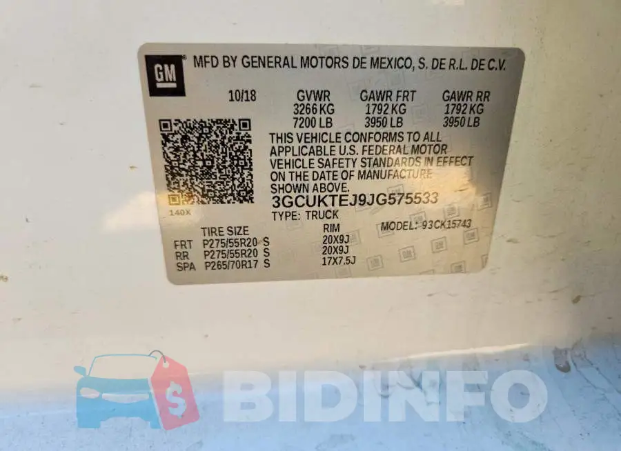 3GCUKTEJ9JG575533 Photo# 12