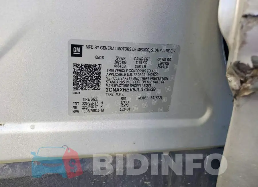 3GNAXHEV8JL373639 Photo# 14