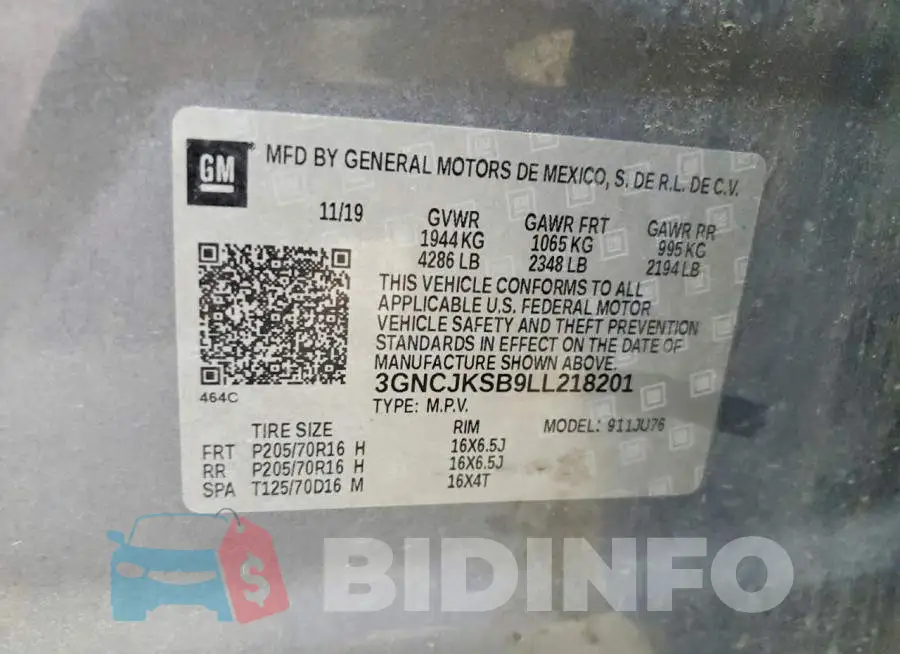 3GNCJKSB9LL218201 Photo# 13