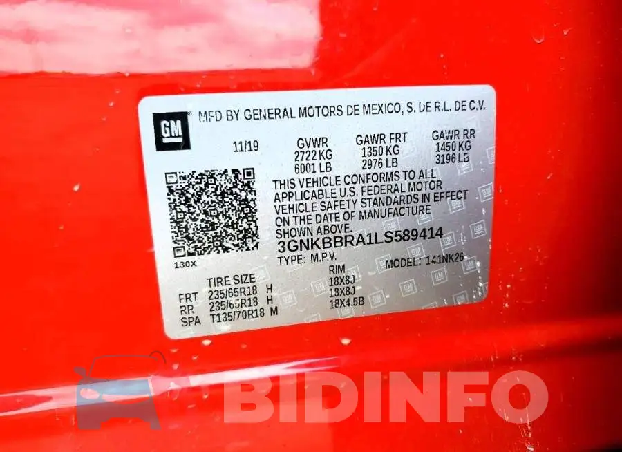 3GNKBBRA1LS589414 Photo# 13