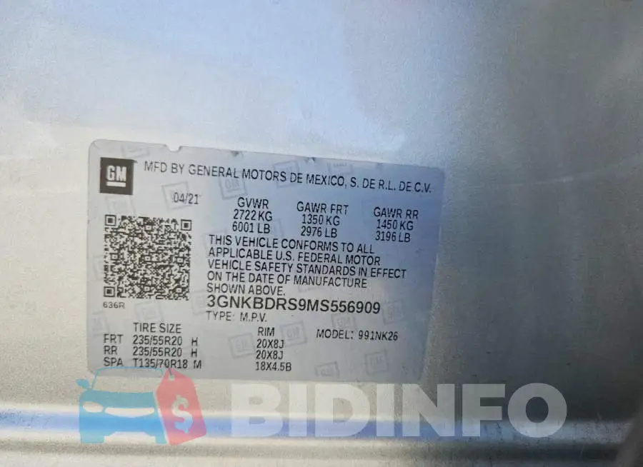 3GNKBDRS9MS556909 Photo# 13